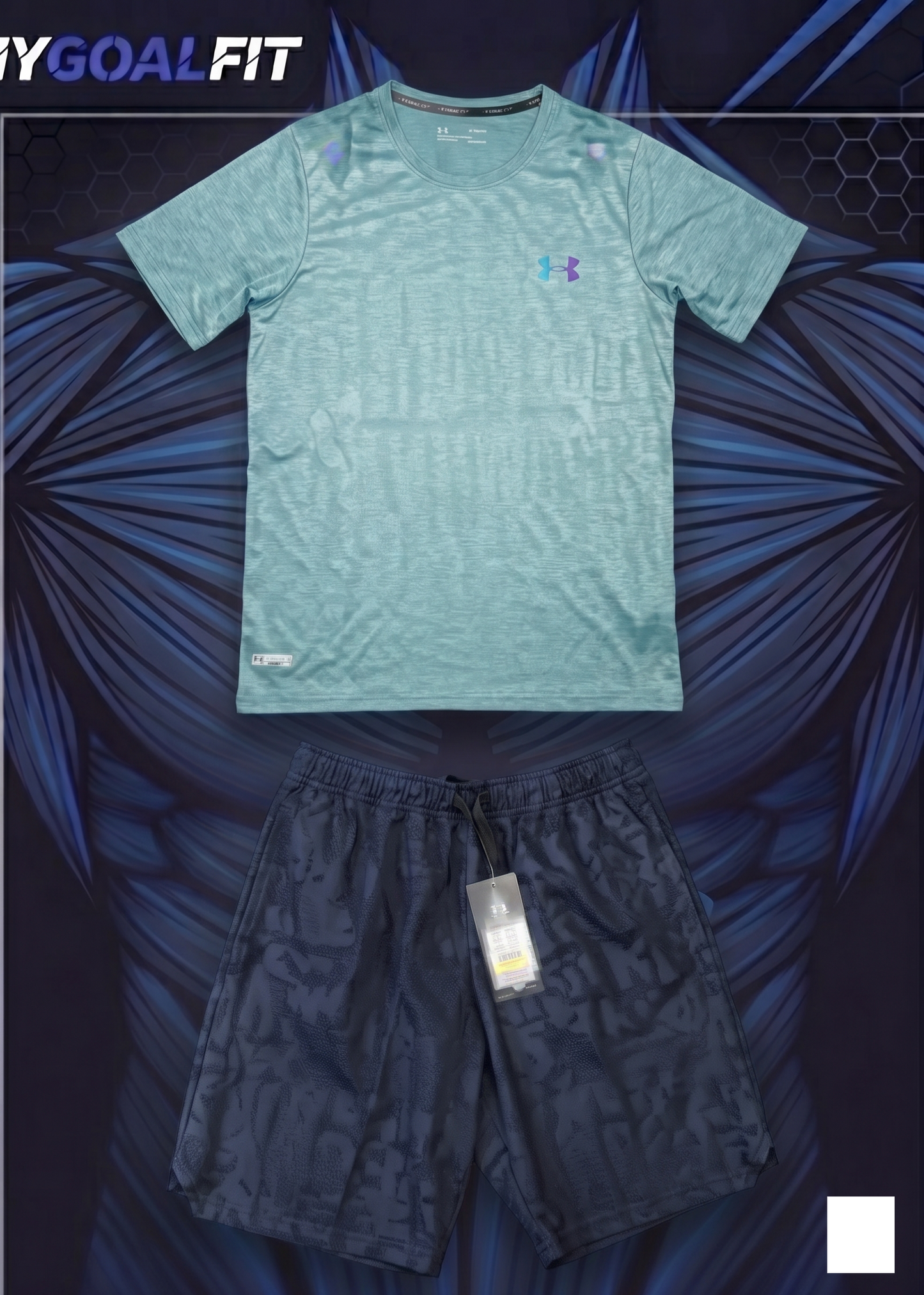 Ensemble  bleu turquoise & noir Concept fluorescent